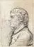Zeichnung von Caspar David Friedrich mit dem Titel: »Bildnis des Bruders Christian Friedrich (Selbstbildnis?)«, geschaffen um 1802
