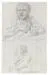 Zeichnung von Caspar David Friedrich mit dem Titel: »Selbstbildnis. Bildnis eines Herrn im Profil und flüchtige Figurenstudie«, geschaffen 1800