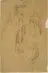 Zeichnung von Caspar David Friedrich mit dem Titel: »Herr am Stock und Dame, zwei Mädchen. Studien zu den Gemälden Friedhofseingang, Abendstunde und Mädchen am Fenster«, geschaffen um 1825