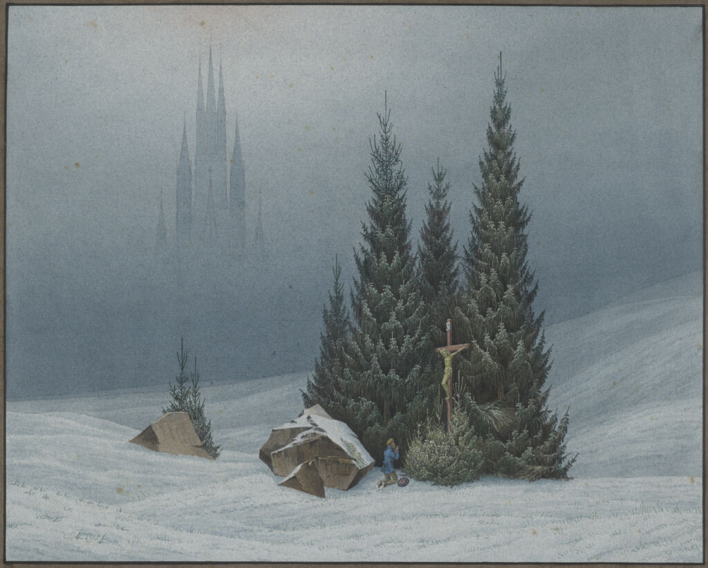 Aquarellierte Federzeichnung von Carl Wilhelm Lieber, geschaffen 1812, nach dem Gemälde 