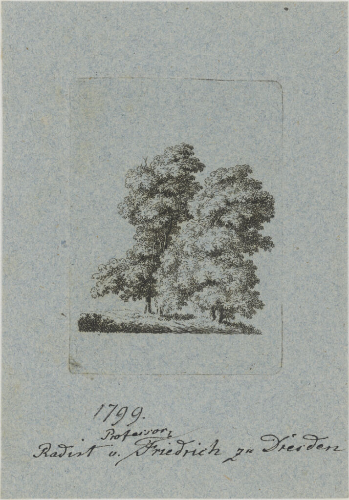 Radierung von Caspar David Friedrich mit dem Titel 