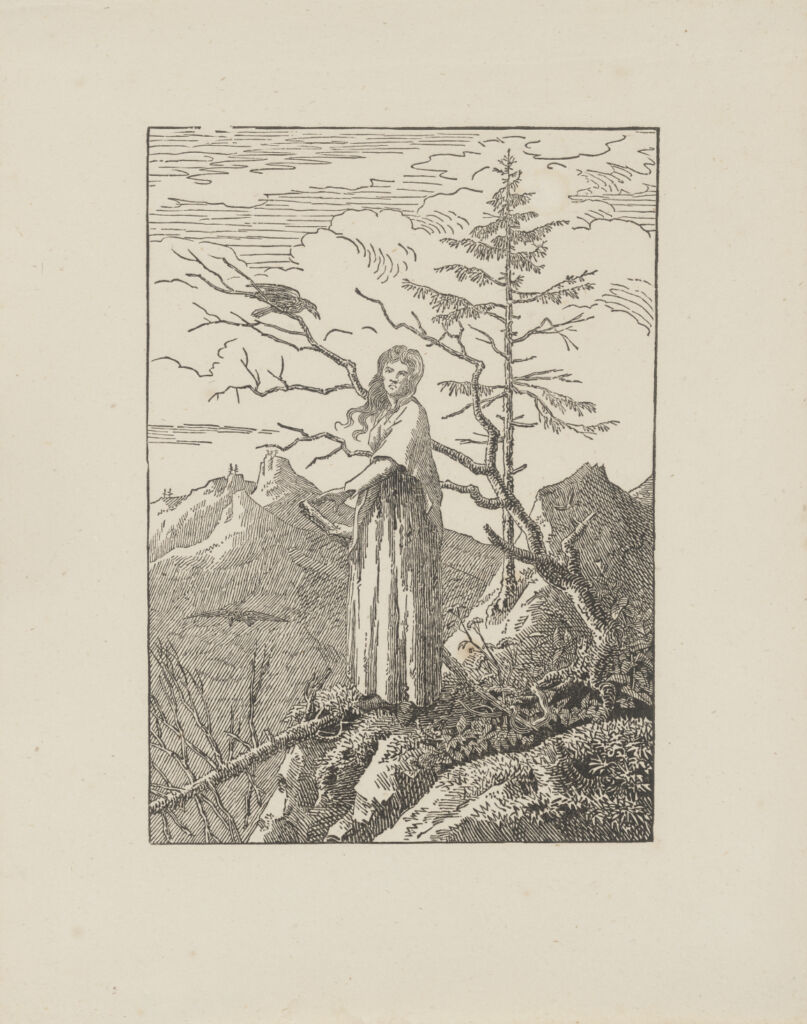 Holzschnitt von Christian Friedrich nach einer Vorlage von Caspar David Friedrich mit dem Titel 