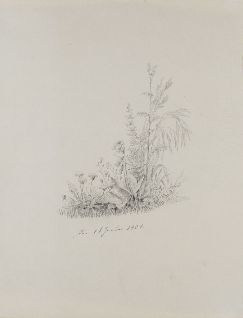 Zeichnung von Caspar David Friedrich, Johann Wolfgang von Goethe und Johanna Schopenhauer mit dem Titel 